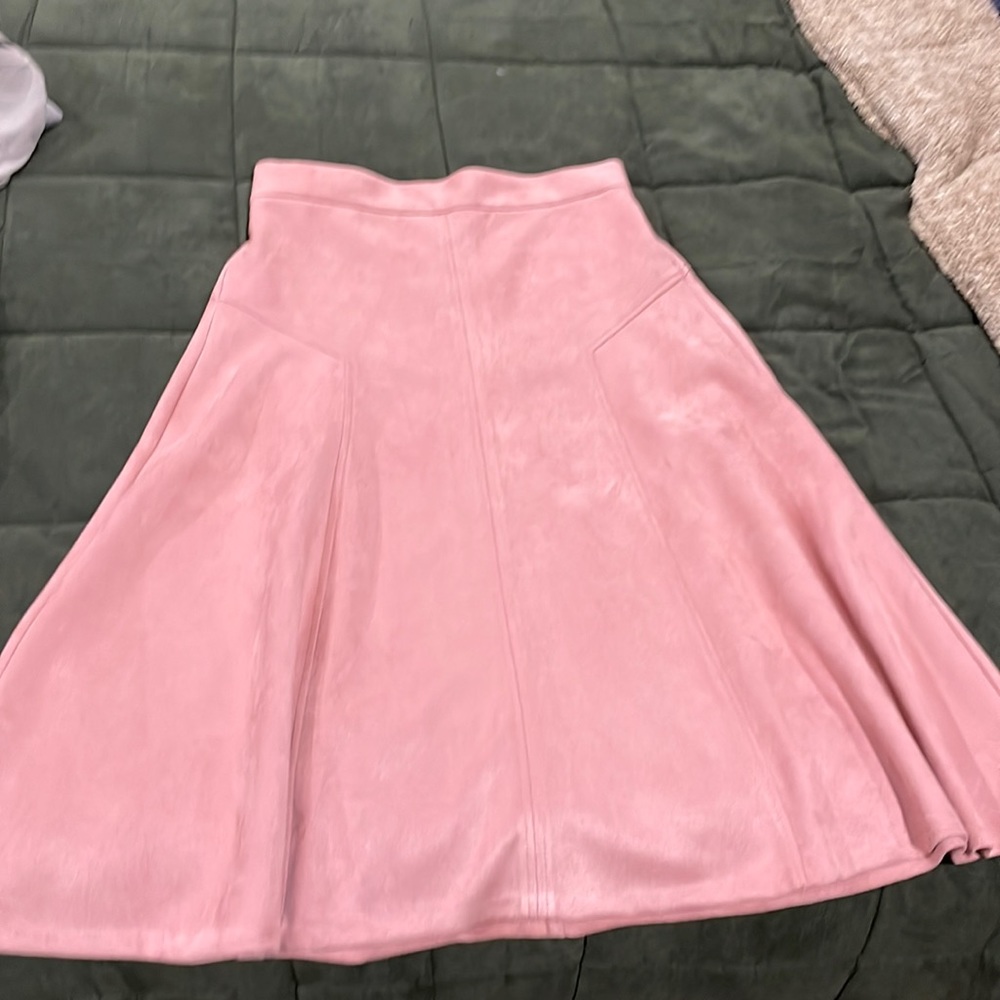 Ann Taylor suede midi skirt (matching top and sweater sold separately)